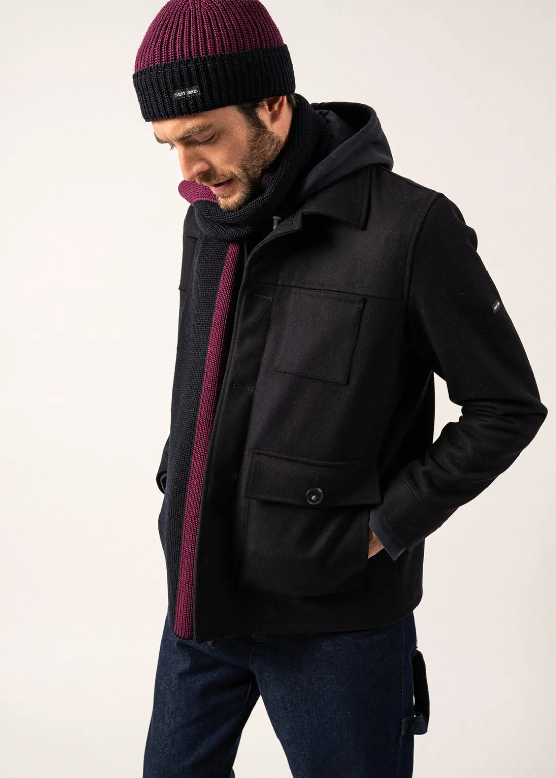 Bonnet en laine bicolore Canot