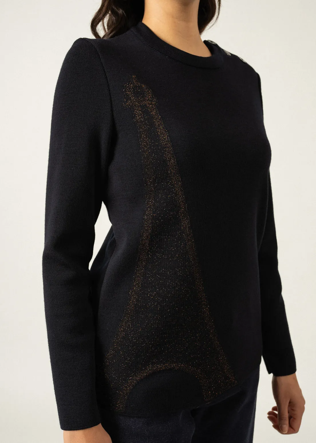 Pull Brégançon Eiffel à motif lurex