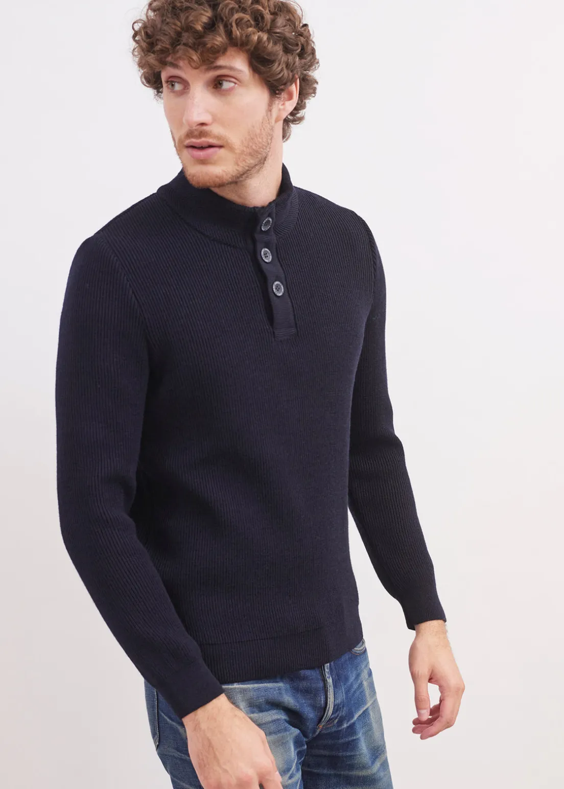 Pull col montant boutonné Bourboule