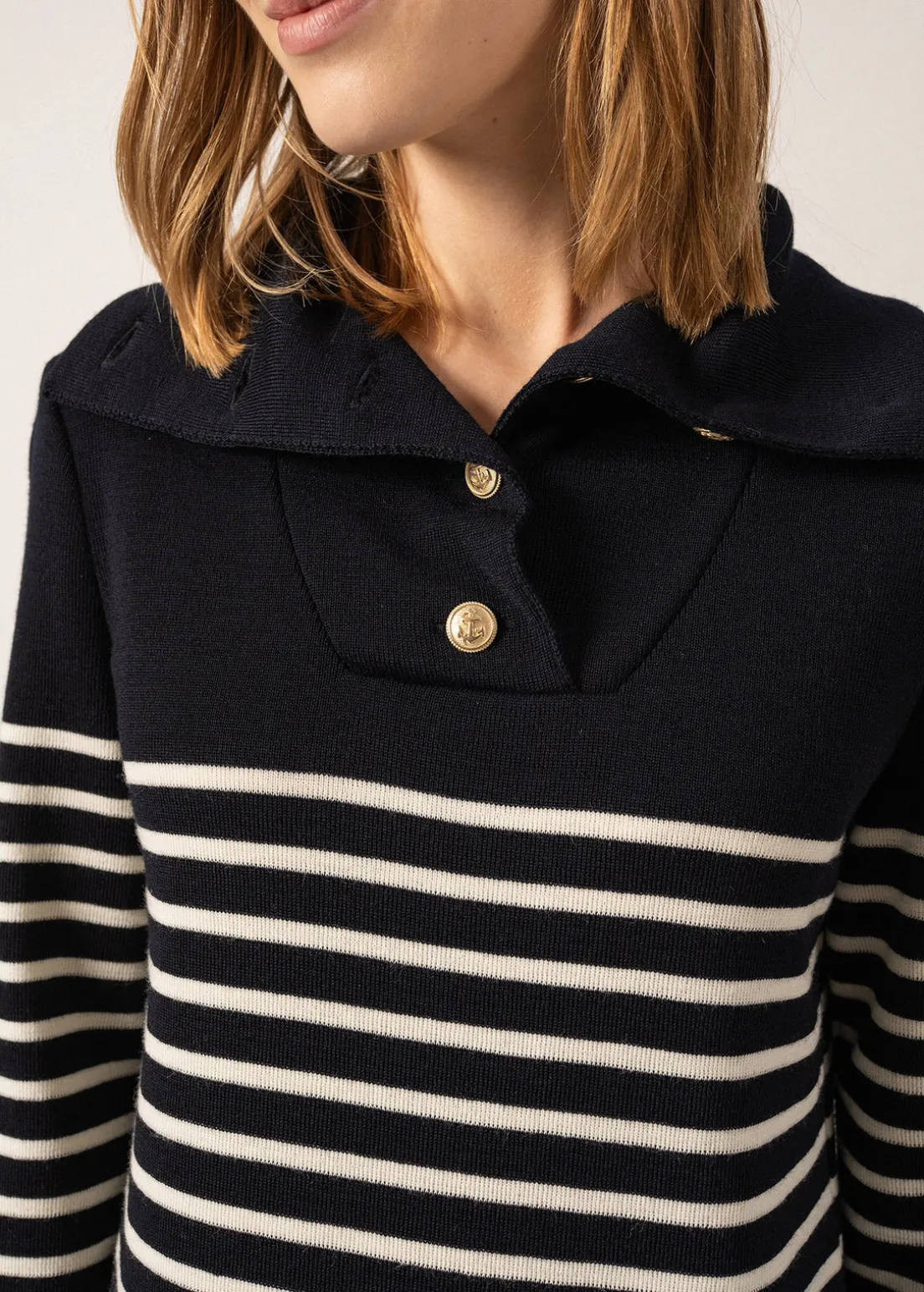 Robe rayée en laine Vague